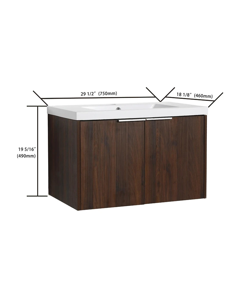 Casainc 30 Inch Bathroom Vanity with Sink and Soft-Close Doors for Small Spaces