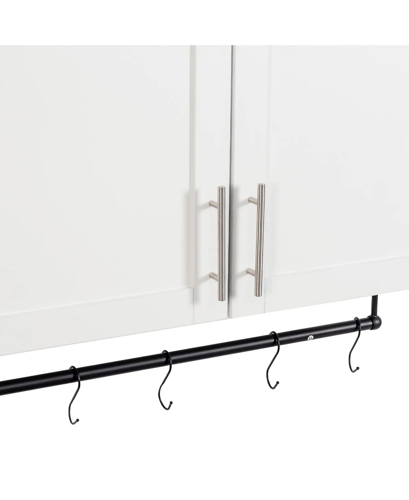 Casainc Bathroom Wall Cabinet with Adjustable Shelf, Towel Bar, and 5 Hooks
