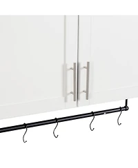 Casainc Bathroom Wall Cabinet with Adjustable Shelf, Towel Bar, and 5 Hooks