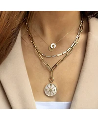 The Lovery Mother of Pearl Bar Necklace 14K Gold Inches