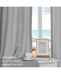 Awesome Home Cotton Blend Light Filtering Back Tab Curtains (2 Panels), 52"x108"