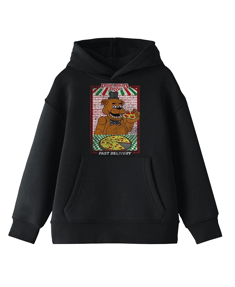 Five Nights at Freddy's Boys Bioworld Fazbear's Pizza Fast Delivery! Youth Black