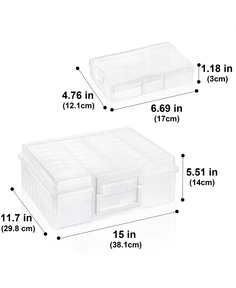 Sorbus Clear Durable Box with 16 Cases (4" x 6") Organizers and Storage Cases - Great for Photo Organization and Craft Storage