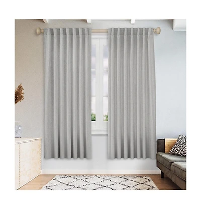 Awesome Home Linen Blend Light Filtering Curtains for Living Room (2 Panels