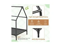 Akiudex Outdoor Elevated Dog House with Canopy and Mesh Windows