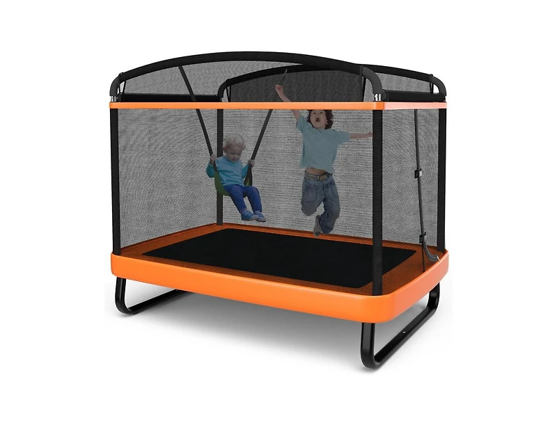 Akiudex Kids 2 in 1 Trampoline with Enclosure and Swing for Indoor and Outdoor Play