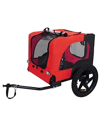 Aostirmotor Pet Bike Trailer,Suitable for Small & Medium Pets, Easy Folding Cart Frame, Quick Release Wheel, Red