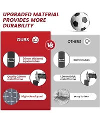 Bearwill 12x6FT Soccer Goal - Easy Setup, Portable with Upgraded Collapsible Metal Base