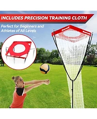 Bearwill Volleyball Setter Trainer Net - Adjustable Angle & Height (8-13FT), Training Equipment for Serving, Spiking, Setting - Indoor & Outdoor
