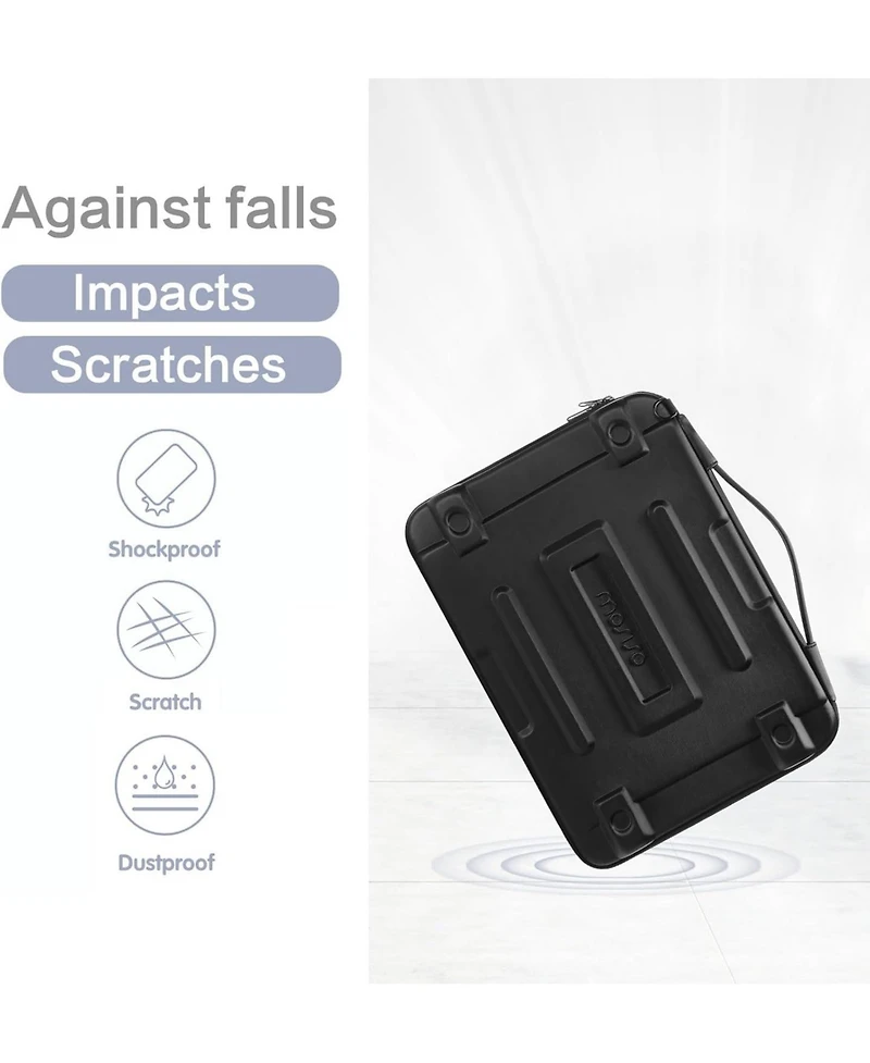 Mosiso Black Hard Shell Laptop Sleeve - 15.6"/16" Abstract Geometric Waterproof Case with Strap for MacBook/Hp/Dell/Lenovo/Asus