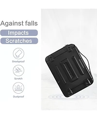 Mosiso Black Hard Shell Laptop Sleeve - 15.6"/16" Abstract Geometric Waterproof Case with Strap for MacBook/Hp/Dell/Lenovo/Asus