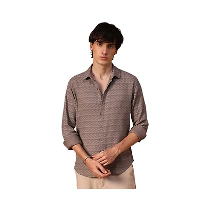Campus Sutra Men's Earthy Lined Shirt