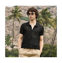 Campus Sutra Men's Spear-Knit Slim-Fit Shirt
