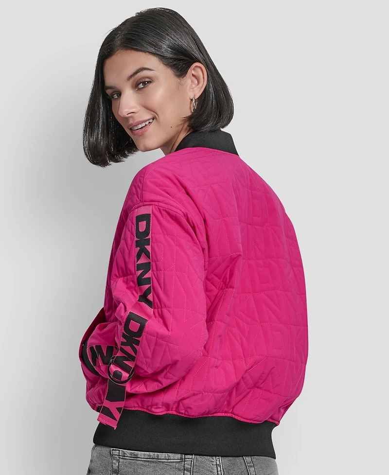 Dkny Women's Long-Sleeve Quilted Bomber Jacket