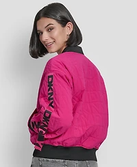 Dkny Women's Long-Sleeve Quilted Bomber Jacket