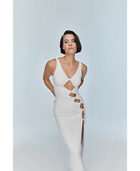 Jendue Us Women's Sara Dress - Elegant Cut-Out Maxi | Event Wear