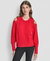 Dkny Women's Long Sleeve Shoulder Cutout Sweater