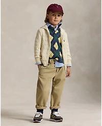 Polo Ralph Lauren Toddler and Little Boys Cable Cotton Hooded Full-Zip Sweater