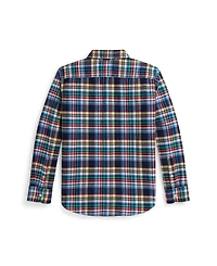 Polo Ralph Lauren Big Boys Plaid Brushed Cotton Oxford Shirt