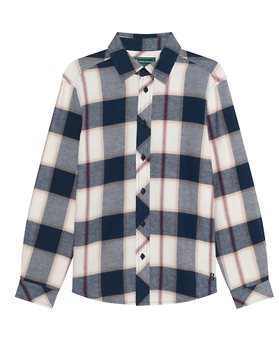 B By Brooks Brothers Big Boys Plaid Long-Sleeve Shirt