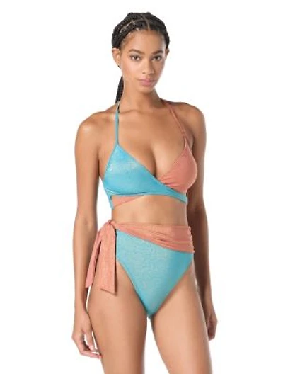 Vince Camuto Womens Wrap Front Bikini Top Sash Tie High Waist Bikini Bottoms