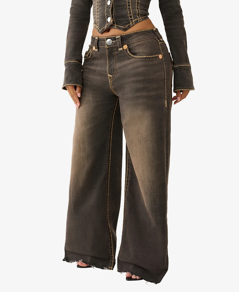 True Religion Women's Jessie T Super Baggy Flap Jeans