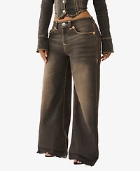 True Religion Women's Jessie T Super Baggy Flap Jeans