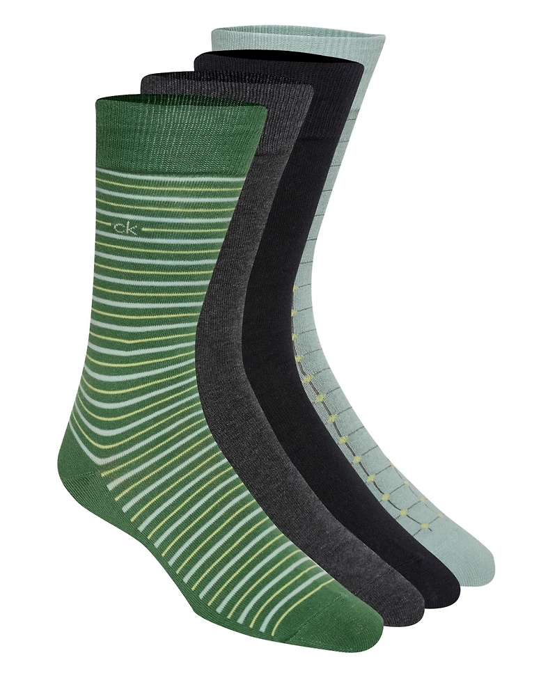 Calvin Klein Men's 4-Pack Assorted Crew Socks Set