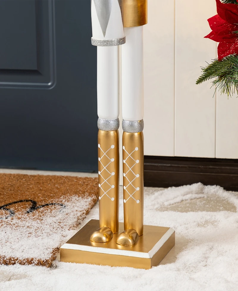 Glitzhome 35.75" Wooden Christmas Soldier Nutcracker