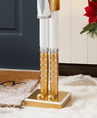 Glitzhome 35.75" Wooden Christmas Soldier Nutcracker
