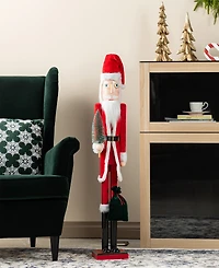 Glitzhome 42" Wooden Christmas Santa Nutcracker
