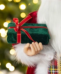 Glitzhome 24" Faux Fur Christmas Traditional Santa Figurine