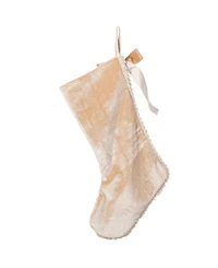 Glitzhome 21" Milk Coffee Brown Twisted Faux Marten Fur Christmas Stocking with Bow