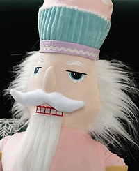 Glitzhome 60" Christmas Oversized Fabric Nutcracker with Dangle Legs