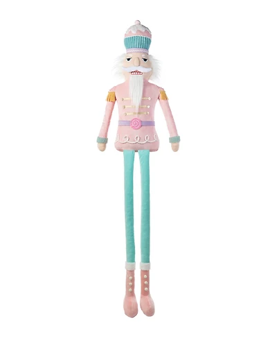 Glitzhome 60" Christmas Oversized Fabric Nutcracker with Dangle Legs