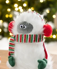 Glitzhome 21" Christmas Fabric Yeti Shelf Sitter