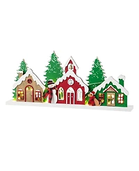 Glitzhome 20" Lighted Wooden Christmas Villages