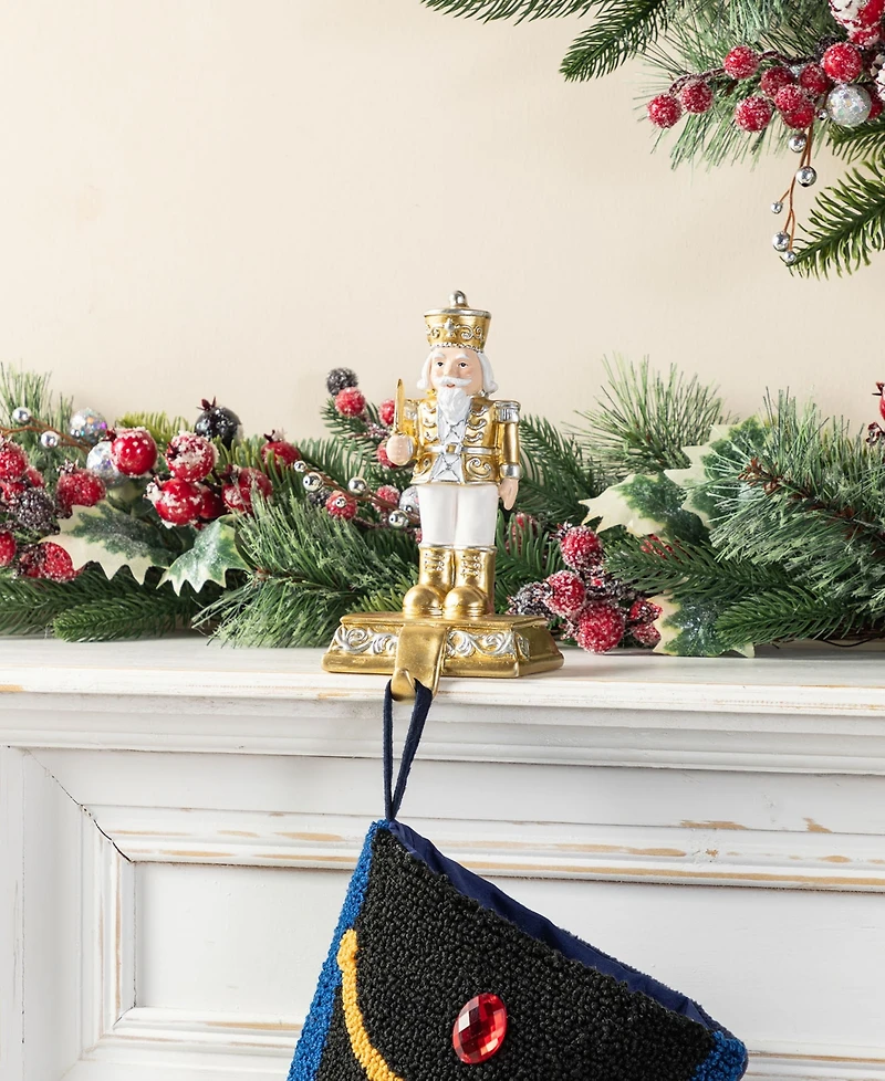 Glitzhome Christmas Resin Nutcracker Stocking Holders, Set of 2