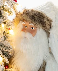 Glitzhome 4" Oversized Christmas Woodland Santa