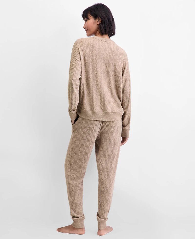 State of Day Women's Cable Jogger Pajama Set, Xs-3X, Macy's Exclusive