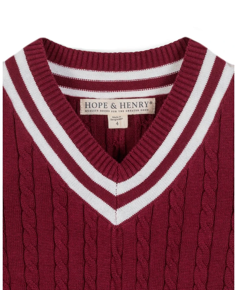 Hope & Henry Toddler Girls' Organic Short Sleeve Cricket Sweater Dress