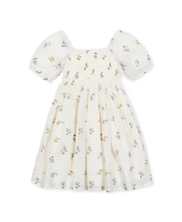 Hope & Henry Little and Big Girls' Organic Bubble Sleeve Smocked Dress