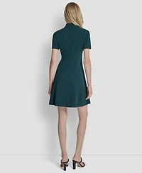 Dkny Women's Metal Zip Fit & Flare Dress