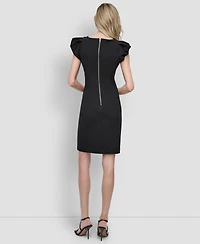 Dkny Women's Bubble Sleeve Sheath Scuba Crepe Dress