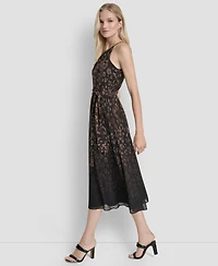 Dkny Women's Sleeveless Crewneck Midi Dress
