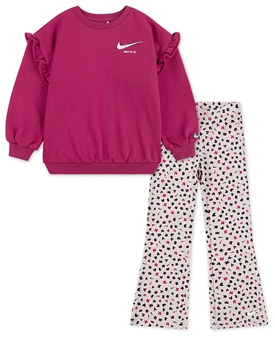 Nike Little Girls 2-Piece Essentials Top and Allover Print Femme Leggings Set