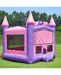 JumpOrange Commercial Grade Inflatable Princess Bricks Bounce House with Air Blower, Indoor Outdoor Play, Kids Party
