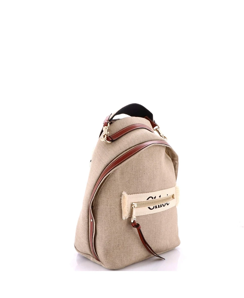 Pre-Owned Chloe Woody Backpack Linen with Leather