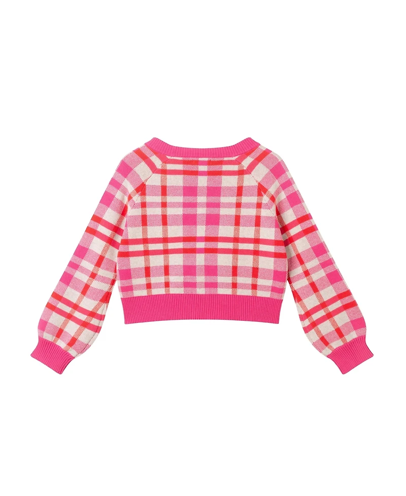 Andy & Evan Child Girls Pink/Orange/Cream Cardigan