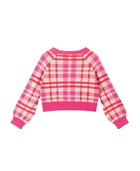Andy & Evan Child Girls Pink/Orange/Cream Cardigan